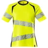 Image de Mascot Accelerate Safe Premium 19092-771-17010 T-shirt pour femme, col rond, haute visibilité, jaune/noir bleu, taille unique