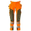 Image de Mascot Accelerate Safe Ultimate Stretch 19031-711-1433 Pantalon imperméable bicolore avec poches suspendues Orange haute visibilité/vert mousse Taille 82C68