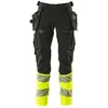 Image de Mascot Accelerate Safe Ultimate 19131-711-0917 Pantalon stretch imperméable bicolore avec poches suspendues Noir/jaune Hi-Vis Taille 90C51