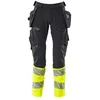 Image de Mascot 19131-711-01017 Accelerate Safe Ultimate Stretch Pantalon imperméable bicolore avec poches suspendues, noir/bleu/jaune haute visibilité, taille 76C51