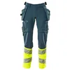 Image de Mascot Accelerate Safe Ultimate 19131-711-4417 Pantalon stretch imperméable bicolore avec poches suspendues Bleu pétrole foncé/jaune haute visibilité Taille 82C64