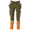 Image de Mascot Accelerate Safe Ultimate 19131-711-3314 Pantalon stretch imperméable bicolore avec poches suspendues Vert mousse/orange haute visibilité Taille 90C60