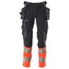 Image de Mascot Accelerate Safe Ultimate 19131-711-10222 Pantalon stretch imperméable bicolore avec poches suspendues Noir/bleu/rouge haute visibilité Taille 82C56
