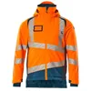 Image de Mascot Accelerate Safe 19335-231-1444 Doublure Climascott bicolore respirante et imperméable Veste d'hiver haute visibilité Orange/bleu pétrole foncé, taille L
