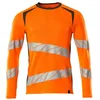 Image de Mascot 19081-771-1433 Accelerate Safe T-shirt bicolore de qualité supérieure, coupe moderne, manches longues, haute visibilité, orange/vert mousse, 4XL Taille unique
