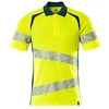 Image de Mascot 19083-771-1744 Accelerate Safe Polo bicolore de qualité supérieure, coupe moderne, haute visibilité, jaune/bleu sarcelle foncé, S Taille unique, Haute visibilité jaune/pétrole foncé, S/6XL