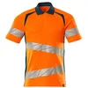 Image de Mascot 19083-771-1444 Accelerate Safe Polo bicolore de qualité supérieure, coupe moderne, orange haute visibilité, bleu sarcelle foncé, M Taille unique