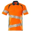 Image de Mascot 19083-771-1444 Accelerate Safe Polo bicolore de qualité supérieure, coupe moderne, orange haute visibilité, bleu sarcelle foncé, S Taille unique, Orange haute visibilité, pétrole foncé, S/6XL