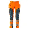 Image de Mascot Accelerate Safe Ultimate Stretch 19031-711-1444 Pantalon imperméable bicolore avec poches suspendues Orange haute visibilité/pétrole foncé Taille 82C66