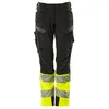Image de Mascot 19178-511-0917 Accelerate Safe Coupe Femme Diamond Ultimate Stretch Imperméable Bicolore Prowash pour le linge industriel Convient Pantalon avec poches aux genoux, Noir/Jaune haute visibilité,
