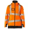 Image de Mascot 19045-449-14010 Accelerate Safe Veste d'hiver respirante coupe-vent et imperméable avec doublure Climascot bicolore pour femme, orange haute visibilité/bleu noir, taille M