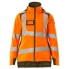 Image de Mascot 19045-449-1433 Accelerate Safe Veste d'hiver respirante coupe-vent et imperméable avec doublure Climascot bicolore pour femme Orange haute visibilité/vert mousse