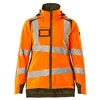 Image de Mascot Accelerate Safe 19045-449-1433 Veste d'hiver pour femme, coupe ajustée, respirante, coupe-vent et imperméable, doublure Climascot, bicolore Veste d'hiver haute visibilité, orange/vert mousse, S