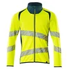 Image de Mascot Accelerate Safe 19184-781-1744 Sweat-shirt bicolore avec fermeture éclair, jaune haute visibilité/bleu pétrole foncé, taille 3XL