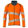 Image de Mascot Accelerate Safe 19184-781-1444 Sweat-shirt moderne bicolore avec fermeture éclair, orange haute visibilité, bleu pétrole foncé, taille 5XL