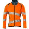 Image de Mascot Accelerate Safe 19184-781-1444 Sweat-shirt bicolore avec fermeture éclair, orange haute visibilité/bleu pétrole foncé, taille XL