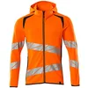 Image de Mascot Accelerate Safe Premium 19284-781-14010 Sweat-shirt à capuche bicolore avec fermeture éclair, haute visibilité, orange/noir bleu, taille 3XL