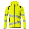 Image de Mascot Accelerate Safe 19284-781-17010 Sweat-shirt à capuche moderne bicolore avec fermeture Éclair Hi-Vis Jaune/noir/bleu Taille 2XL