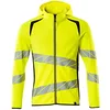 Image de Mascot Accelerate Safe 19284-781-1709 Sweat-shirt à capuche moderne bicolore avec fermeture Éclair Hi-Vis Jaune/noir Taille M