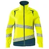 Image de Mascot Accelerate Safe 19008-511-1744 Veste stretch pour femme, imperméable, bicolore haute visibilité, jaune pétrole foncé, taille L