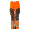 Image de Mascot Accelerate Safe 19078-511-1418 Diamond Ultimate Stretch Imperméable bicolore Prowash pour le lavage industriel Pantalon avec poches aux genoux Orange/anthracite foncé 82C40