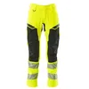 Image de Mascot Accelerate Safe Ultimate 19479-711-1709 Pantalon stretch imperméable bicolore avec poches aux genoux Jaune/noir Taille 90C62