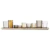 Image de Plateau rectangulaire et photophores - Set de 9 Bloomingville Naturel taille unique