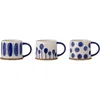 Image de Bloomingville CREATIVE COLLECTION Linora Lot de 3 tasses en grès Bleu 11 x 8,5 cm 450 ml