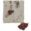 Image de Plaid en coton recyclé 160 x 130 Fleuri - Bloomingville