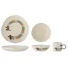 Image de Bloomingville MINI Charlie Service de table pour enfant en grès avec motif chien Passe au micro-ondes et au lave-vaisselle