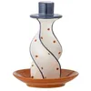 Image de Bloomingville Kairi Bougeoir Orange Faïence D12,5 x H15,5 cm