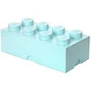 Image de LEGO 40041742 Brique de rangement empilable 8 - Collection design, Plastique, Aqua bleu clair, 50 x 18 x 25 cm