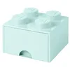 Image de Lego 40051742 Brique 4 Boutons, 1 tiroir, boîte de Rangement empilable, 4.7 l, Turquoise, Plastique, Aqua Bleu Clair, 25 x 25 x 18 cm