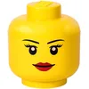 Image de LEGO 40321725 Tête de rangement empilable Légo Fille Grand modèle Plastique Jaune D24 x H27,1 cm