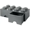 Image de Room Copenhagen brique LEGO 8 boutons, 2 tiroirs, boîte de rangement empilable, 9.4 l, Gris Foncé, 40061754, one size