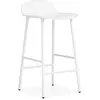 Image de Normann Form - Tabouret de Bar 65 Blanc/piètement aciér/H x W x D: 77 x 43 x42.5cm