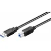 Image de Microconnect USB A/USB B, 5 m câble USB Noir - Câbles USB (5 m, 5 m, USB A, USB B, 3.0 (3.1 Gen 1), Male connector / Male connector, Noir)