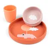 Image de Done by Deer Siliconen dinerset Happy Clouds Papaya