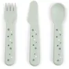 Image de Ensemble de couverts Foodie Happy Dots Green   Ustensiles pour tout-petits avec bords arrondis doux   Fourchettes et cuillères pour une auto-alimentation sûre