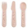 Image de Ensemble de couverts Foodie Happy Dots Powder   Fourchettes et cuillères pour tout-petits pour auto-alimentation   Ustensiles sûrs et faciles à nettoyer
