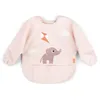 Image de Done by Deer Bavoir à manches pour bébé de 6 à 18 mois, à manches longues, avec poche de récupération, double fermeture réglable, certifié Oeko-Tex, Playground rose, Länge vorne: 34 cm Ärmelweite: 72