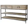 Image de Meuble Buffet en Bois de Sapin Marron et Fer Noir 124 x 42 x 72 cm