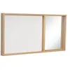 Image de Hübsch Tableau d'affichage avec Miroir, Toile/Verre/chêne, FSC, Beige/Nature