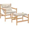 Image de Fauteuil et repose-pieds Heritage Hübsch Beige taille unique