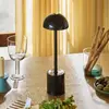 Image de Hübsch Lampe à poser LED rechargeable Taten, noire, hauteur 30 cm, métal