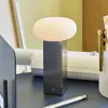 Image de Hübsch Lampe à poser LED rechargeable LOW, couleur nickel, hauteur 20 cm, métal