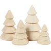 Image de Sapins de Noël en bois, hauteur : 3,3 + 4,3 + 5,3 + 6,3 cm. Profondeur : 2,3 + 3 + 3,2 + 4 cm, Empress Wood, 4 pièces.