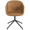 Image de Chaise Fiber avec accoudoirs en cuir Muuto Cognac taille unique