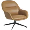 Image de Fauteuil lounge en cuir Fiber, Iskos-Berlin Muuto Cognac taille unique