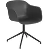 Image de Chaise Fiber avec accoudoirs en plastique recyclé Muuto Noir taille unique